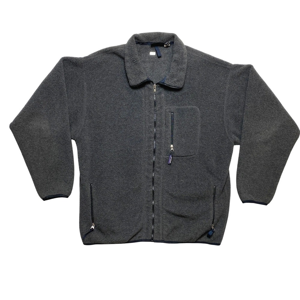 Vintage Patagonia Synchilla Fleece Jacket Mens XXL Gray Windbreaker Full Zip